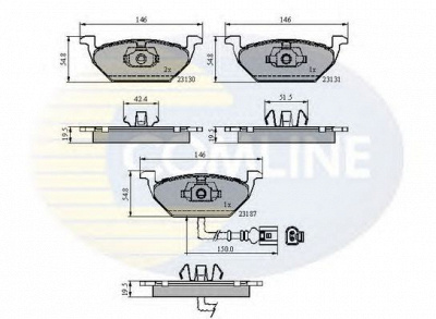 COMLINE cbp1851 -  Комплект тормозных колодок, дисковый тормоз