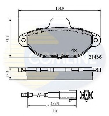 COMLINE cbp21602 -  Комплект тормозных колодок, дисковый тормоз