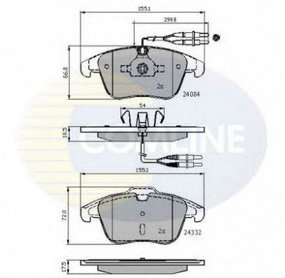 COMLINE cbp22002 -  Комплект тормозных колодок, дисковый тормоз