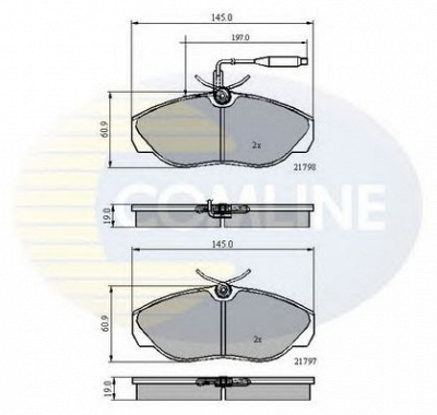 COMLINE cbp2219 -  Комплект тормозных колодок, дисковый тормоз