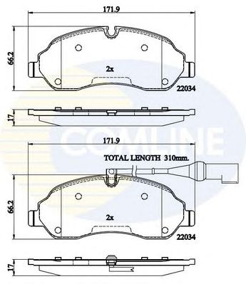 COMLINE cbp22214 -  Комплект тормозных колодок, дисковый тормоз