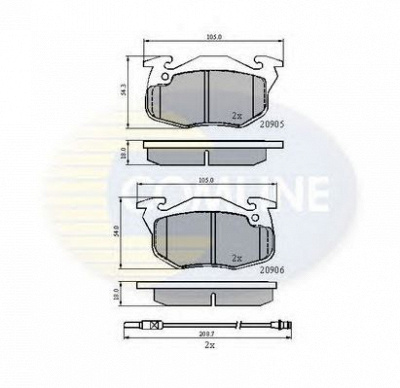 COMLINE cbp2258 -  Комплект тормозных колодок, дисковый тормоз
