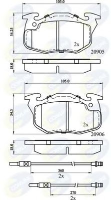 COMLINE cbp2416 -  Комплект тормозных колодок, дисковый тормоз