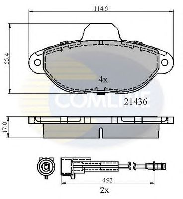 COMLINE cbp2509 -  Комплект тормозных колодок, дисковый тормоз