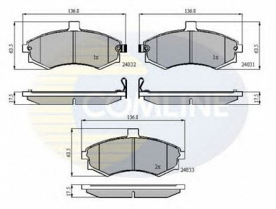 COMLINE cbp31176 -  Комплект тормозных колодок, дисковый тормоз