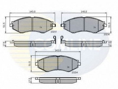 COMLINE cbp31189 -  Комплект тормозных колодок, дисковый тормоз
