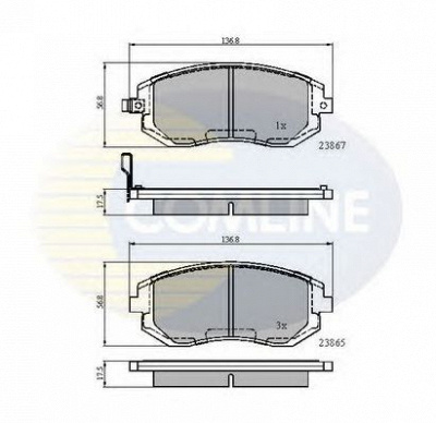 COMLINE cbp31208 -  Комплект тормозных колодок, дисковый тормоз