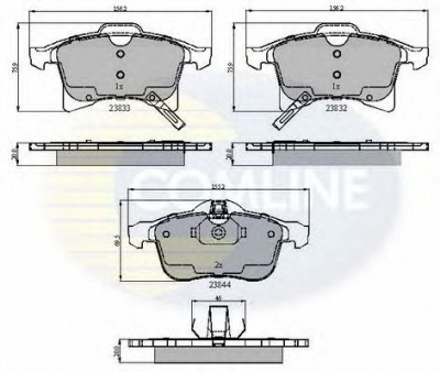 COMLINE cbp31307 -  Комплект тормозных колодок, дисковый тормоз