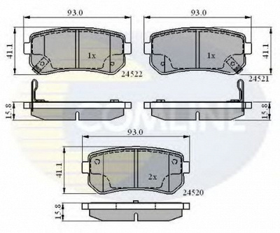 COMLINE cbp31543 -  Комплект тормозных колодок, дисковый тормоз
