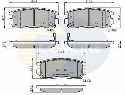 COMLINE cbp31580 -  Комплект тормозных колодок, дисковый тормоз