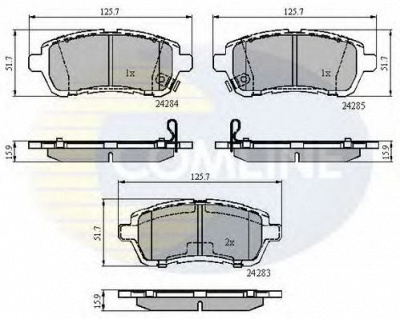 COMLINE cbp31620 -  Комплект тормозных колодок, дисковый тормоз