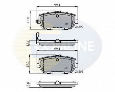 COMLINE cbp31627 -  Комплект тормозных колодок, дисковый тормоз