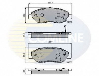 COMLINE cbp31638 -  Комплект тормозных колодок, дисковый тормоз