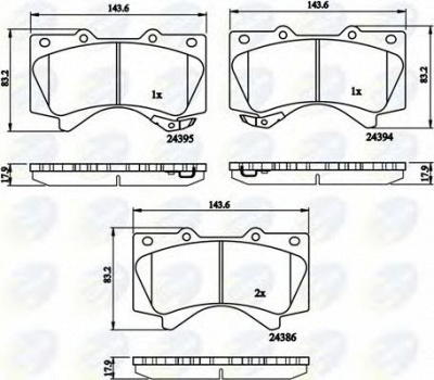 COMLINE cbp31661 -  Комплект тормозных колодок, дисковый тормоз