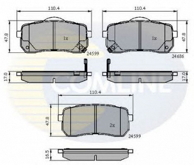 COMLINE cbp31675 -  Комплект тормозных колодок, дисковый тормоз