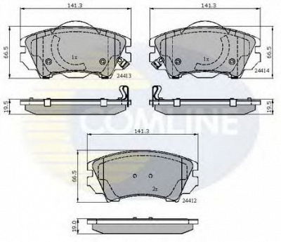 COMLINE cbp31680 -  Комплект тормозных колодок, дисковый тормоз