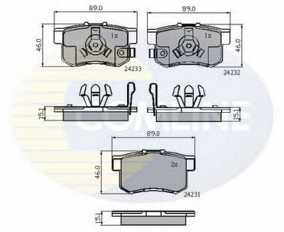 COMLINE cbp31736 -  Комплект тормозных колодок, дисковый тормоз