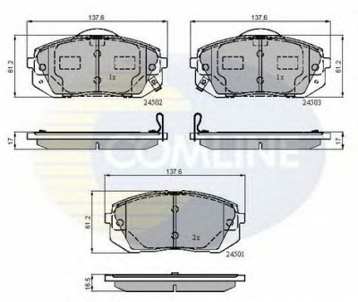 COMLINE cbp31768 -  Комплект тормозных колодок, дисковый тормоз