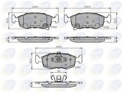 COMLINE cbp32104 -  Комплект тормозных колодок, дисковый тормоз