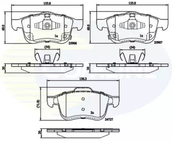 COMLINE cbp32280 -  Комплект тормозных колодок, дисковый тормоз