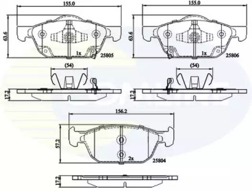 COMLINE cbp32284 -  Комплект тормозных колодок, дисковый тормоз