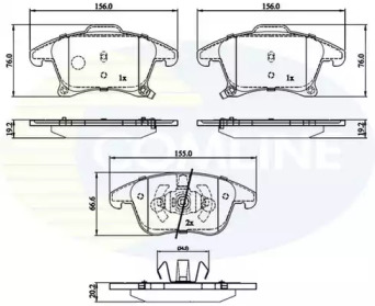 COMLINE cbp32286 -  Комплект тормозных колодок, дисковый тормоз