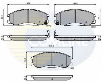COMLINE cbp3938 -  Комплект тормозных колодок, дисковый тормоз