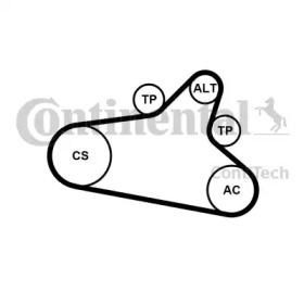 CONTITECH 6pk1020extrak1 -  Поликлиновой ременный комплект