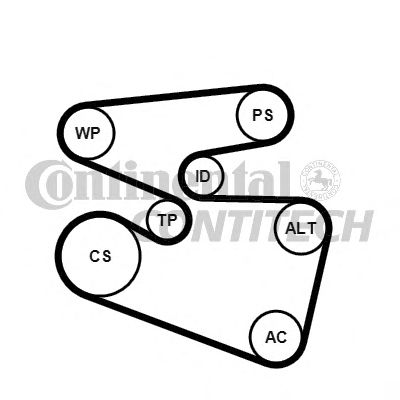 CONTITECH 6pk1555k3 -  Поликлиновой ременный комплект