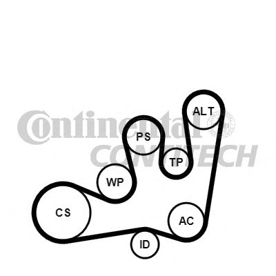 CONTITECH 6pk1642k1 -  Поликлиновой ременный комплект