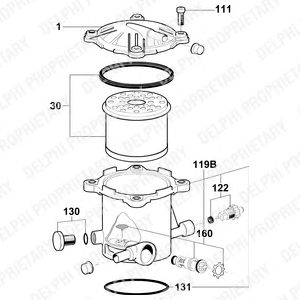 DELPHI 6350012 -  Корпус, фильтр очистки топлива