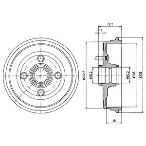 DELPHI bf230 -  Тормозной барабан