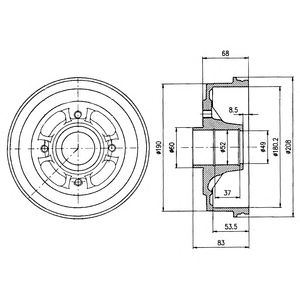 DELPHI bf272 -  Тормозной барабан