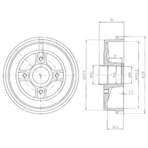 DELPHI bf281 -  Тормозной барабан