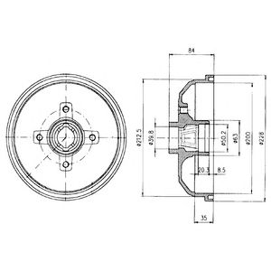 DELPHI bf293 -  Тормозной барабан