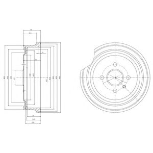 DELPHI bf367 -  Тормозной барабан
