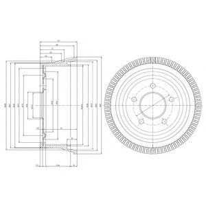 DELPHI bf387 -  Тормозной барабан
