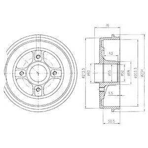DELPHI bf423 -  Тормозной барабан