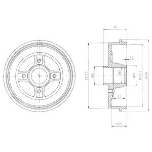DELPHI bf427 -  Тормозной барабан
