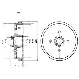 DELPHI bf96 -  Тормозной барабан