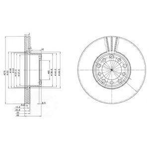 DELPHI bg2306 -  Тормозной диск