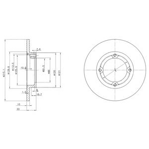 DELPHI bg2400 -  Тормозной диск