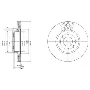 DELPHI bg2413 -  Тормозной диск