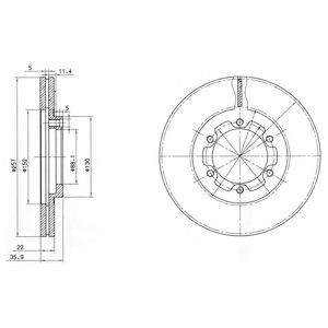 DELPHI bg2524 -  Тормозной диск