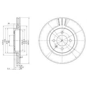 DELPHI bg2712 -  Тормозной диск