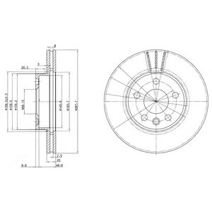 DELPHI bg3025 -  Тормозной диск