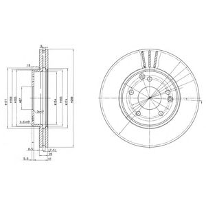 DELPHI bg3240c -  Диск тормозной вентилируемый