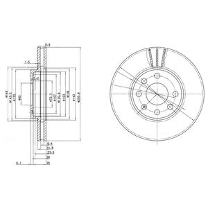 DELPHI bg3404c -  Диск тормозной вентилируемый