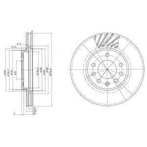 DELPHI bg3405c -  Диск тормозной вентилируемый