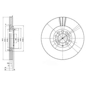 DELPHI bg3528c -  Диск тормозной вентилируемый